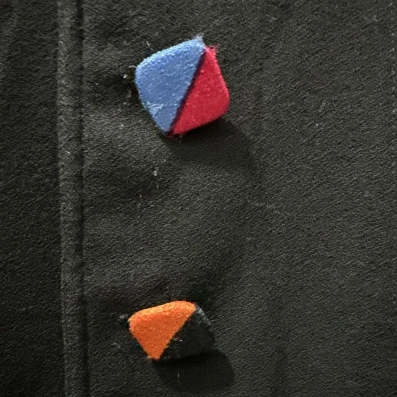 Pierre Balmain Paris Vintage Black Multicolor Jacket Lightweight S6 Made in USA - Picture 6 of 14